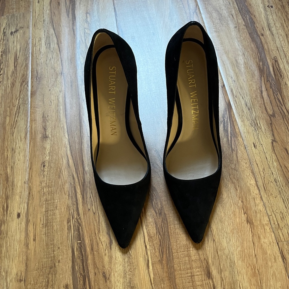 Stuart Weitzman Black Suede 100 Pump Womens Size 8.5B